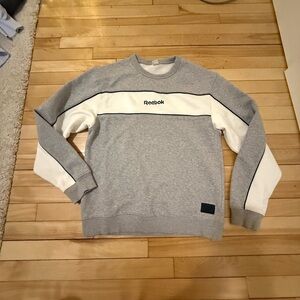 Reebok Men's Crewneck Sweater in Gray and White